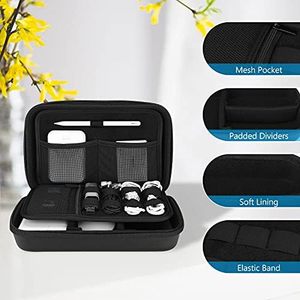 Étui de transport rigide <span class=keywords><strong>ProCase</strong></span> L noir pour appareils électroniques, organiseur portable pour MacBook, adaptateur secteur, batterie externe, souris Apple Magic, USB, fermeture éclair - Product Image 3