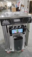 Machine à crème glacée molle professionnelle à trois buses, modèle 168, 110V, en acier inoxydable, équipement de service de crème glacée molle