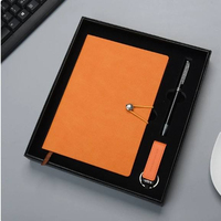 Ensemble cadeau de carnet de notes en cuir PU promotionnel avec stylo personnalisé et porte-clés USB - pour la Saint-Valentin et la fête des mères