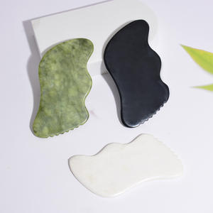 Großhandel Xiuyan Echte Naturstein-Gesichtsroller mit Noppen Grüner Gua Sha Jade-Roller und Gua Sha für Körper- und Handmassage - Product Image 1