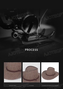 AJOTEQPT Western Style Felt Big Large Brim Womens Travel Fashion Pinch Front Straw Casual Cowboy Cowgirl Hat - Product Image 6