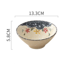 Vintage Under Glazed Japandi Eco-Friendly Porcelain Rice Bowl Hand Painted Set for Household Use - Product Image 5