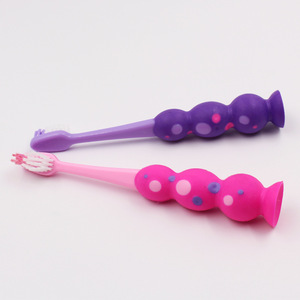 Brosse à dents pour enfants, poils doux, design à ventouse, 15,7 cm, manuelle, colorée, pour enfants - Product Image 4