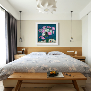 Teacher Zhang Liping's Original Tranquil Floral Oil Painting Print Canvas Eco-Friendly Modern Green <b>Wall</b> Art for Living Room - Product Image 4