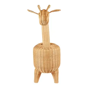OEM Handicraft Cute Kids Children Rattan Multifunctional Eco-Friendly Toy Storage Organizer Giraffe Shaped Children's Playroom - Product Image 1