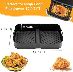 Air Fryer <b>Silicone</b> Liners for Foodi DZ071 7QT or Instant Flexbasket 10QT Air Fryer <b>Silicone</b> Liners Rectangular - Product Image 6