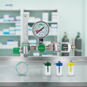 Lovtec - Regulador de <span class=keywords><strong>Gas</strong></span> Medicinal CGA870 de Alta Calidad, Flujómetro de Oxígeno con Cuerpo de Latón - Product Image 1