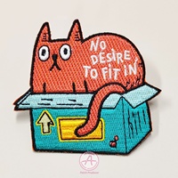 Patch de broderie de personnalisation auto-adhésif à crochet et boucle accessoire de vêtement à bordure découpée à chaud