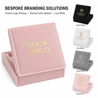 Boîte cadeau pliable et recyclable personnalisée pour bijoux, avec insert en éponge pour ensemble bague et boucles d'oreilles, emballage gaufré, commandes de marque