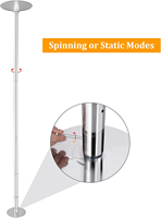 Kit de pole dance, barre de danse rotative d'intérieur, hauteur réglable de 2235 à 2745 mm (7,4 à 9 pieds), barre de pole dance fitness de 45 mm