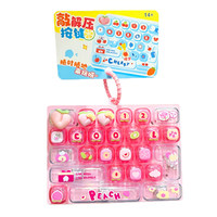 Porte-clés clavier 26 touches motif fruit mignon, jouet anti-stress transparent, breloque de sac à dos, cadeau fantaisie pour enfants et adultes