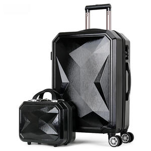 Valise de style diamant unisexe avec roulettes pivotantes à 360 degrés, bagage de voyage durable avec fermeture éclair à verrouillage, modèle 608, couleur unie - Product Image 4