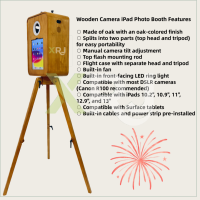 Nouveau photomaton iPad en bois 2025, style rétro, boîtier en bois, adapté aux iPad de 12,9 pouces, parfait pour les fêtes et les événements