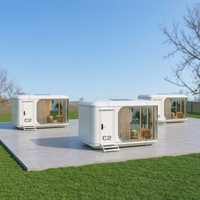 Maison capsule modulaire de luxe préfabriquée, maison conteneur préfabriquée, maison mobile moderne, capsule spatiale, hôtel, 18,4 x 11,2 pieds