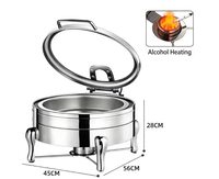 Heißer Verkauf: Luxuriöses rundes Chafing Dish aus Edelstahl – Gastronomie-Buffet-Speisenwärmer direkt vom Hersteller – Chafing Dish Set