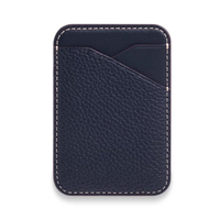 Porte-cartes magnétique multifonctionnel, design double carte, en cuir durable, fente réglable pour badges et cartes d'identité