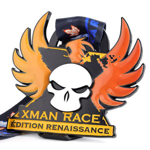 Médaille en métal personnalisée <span class=keywords><strong>XMAN</strong></span> Race Award Conception libre Logo 3D personnalisé Médaille en alliage de zinc avec rubans Médaille de haute qualité bon marché - Product Image 1