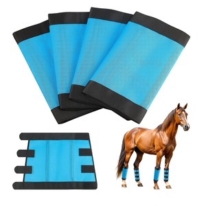 4 piezas de correas reforzadas que resisten el desgarro, mallas de malla de plástico transpirables holgadas, botas de mosca ajustables para caballos - Product Image 2
