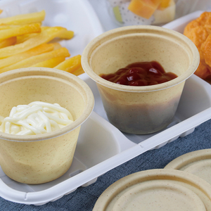 Thân Thiện Với Môi 3 Oz Dùng Một Lần Để Đi <span class=keywords><strong>Container</strong></span> Microwavable Phân Hủy Sinh Học Nước Sốt Cup Với Nắp Cho Thức Ăn Nhanh Bao Bì Nhà Hàng - Product Image 6