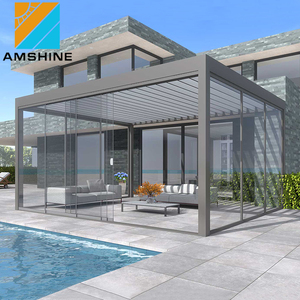 Gazebo de Jardín Motorizado Bioclimático de Aluminio con Techo de Láminas y Luz LED - Product Image 2