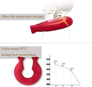 Bouteille d'eau chaude en flanelle en forme de U avec sac d'eau chaude en tissu pelucheux Protection du cou en PVC - Product Image 3