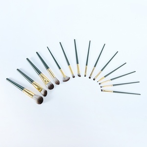 Ensemble de 14 pinceaux de maquillage, forme plate, poils synthétiques, fard à paupières, fond de teint, blush, outil cosmétique pour débutants, kit de pinceaux de maquillage - Product Image 3