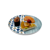 Triangle géométrique personnalisé et mélamine grain de bois assiette ronde réutilisable écologique dîner assiette pour la maison restaurant traiteur