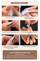24 faux ongles léopard à bout français avec diamants de luxe, réutilisables, en kit