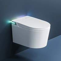 Cuvette de toilette intelligente électrique monobloc en céramique murale automatique Toilette intelligente suspendue au mur