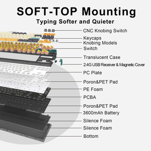 Nuevo Teclado Mecánico Inalámbrico SKYLOONG GK87 de 87 Teclas con 3 Modos, <span class=keywords><strong>TKL</strong></span>, 3600 mAh, Interruptor Gateron, para Fabricante Original - Product Image 5