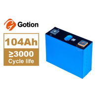 Аккумуляторная ячейка Gotion LFP 3.2V 104Ач LiFePO4, 2000 циклов, высокая стабильность, для электрических трициклов/тук-туков, солнечных систем хранения энергии, -20C