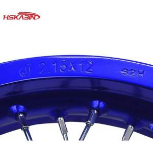 Roue de moto tout-terrain/quad multi-rayons 2.15x12 pouces avant/arrière avec frein à disque, accessoires 2.50x12 pouces bleu, indice de charge 55 - Product Image 1