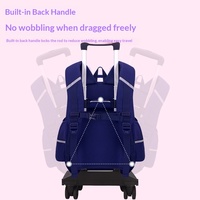 Mochila Escolar con Ruedas Multidireccionales, Tela Oxford, Poliéster, Extraíble, Gran Capacidad, Unisex, para Niños de 2.º a 6.º Grado