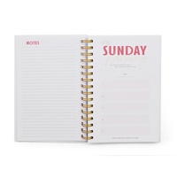 Carnet de planification hebdomadaire avec reliure spirale, couverture rigide personnalisée avec logo B4, pour la planification personnelle du week-end