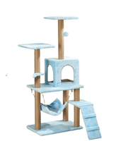 Tour d'activités pour chat de luxe en sisal, avec lit en forme de tête de chat capsule spatiale et centre d'activités multi-niveaux pour l'intérieur