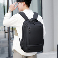Sac à dos unisexe imperméable en tissu Oxford avec fermeture éclair géométrique, compartiment pour ordinateur, idéal pour les voyages d'affaires, le bureau, l'université et les étudiants, en polyester