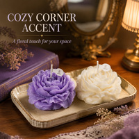 Bougie parfumée en forme de pivoine, décoration florale, ornement, cadeau idéal pour la fête des mères, la fête des femmes, les cadeaux de mariage