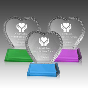 Trofeo a Forma di Cuore in Cristallo K9 Texturizzato, Premio per Donazioni Benefiche, Regalo Aziendale per Team - Product Image 6