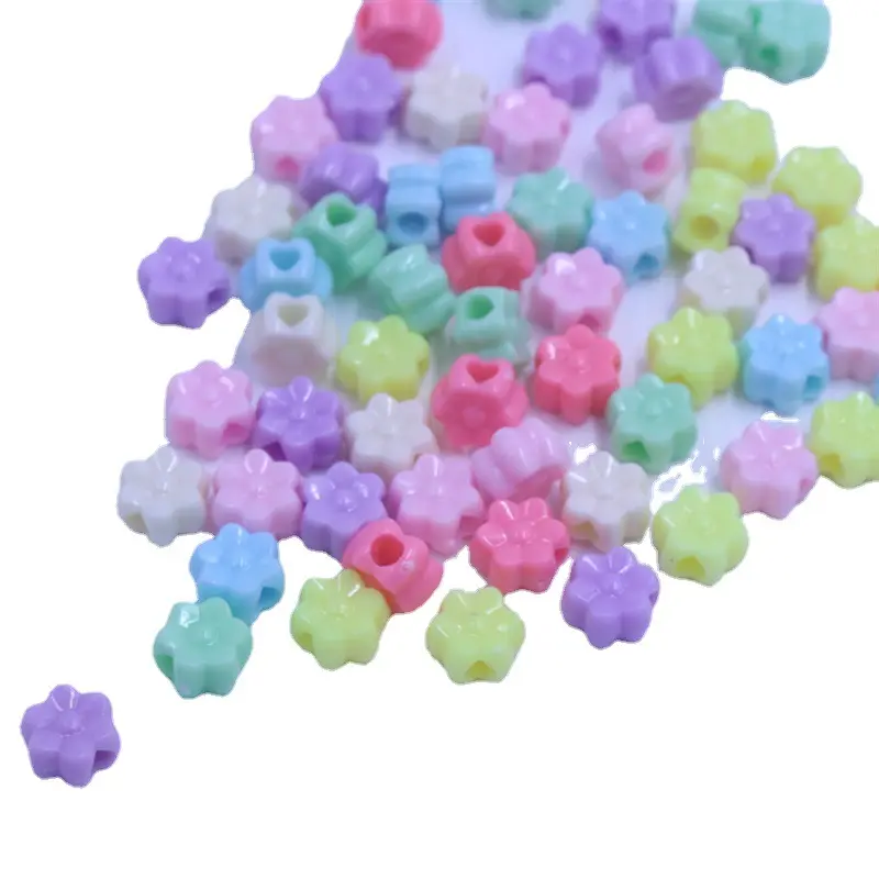 12mm Acrylic Mix Colors Flower Shape Beads for Kids Diy Jewelry