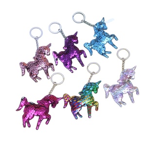 Portachiavi a forma di cavallo unicorno portachiavi a forma di cavallo con paillettes arcobaleno colorato portachiavi con ciondolo a forma di unicorno borsa con ciondoli per auto portachiavi a forma di cavallo - Product Image 1