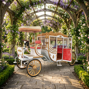 Chariot de luxe royal à quatre roues électrique pour visites touristiques, véhicule de mariage, wagon de parc d'attractions extérieur à vendre - Product Image 1