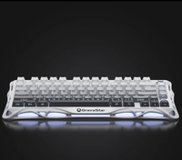 Clavier mécanique sans fil GravaStar Mercury K1 Gradient Blanc 75% Tri-mode Hot-Swap 8000mAh RGB pour le gaming