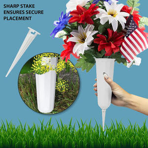 Jarrón de <span class=keywords><strong>cementerio</strong></span> DREA con <span class=keywords><strong>arreglo</strong></span> <span class=keywords><strong>floral</strong></span>, bloque de barro, picos de espuma, jarrón para exteriores en el suelo para <span class=keywords><strong>cementerio</strong></span> - Product Image 4