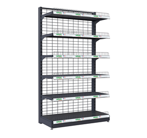 Top Selling Heavy Duty Metal Gondola Supermarket <b>Shelves</b> with <b>Wire</b> Guard Double Sided Aisle Rack for Grocery Store - Product Image 6