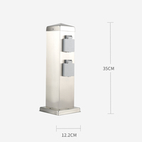 Lampe de jardin extérieure en acier inoxydable, colonne de prise étanche IP44