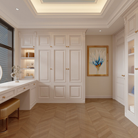 Ensemble de meubles de chambre de luxe moderne avec dressing grande capacité, armoire, bureau et vitrine en verre pour appartement et maison