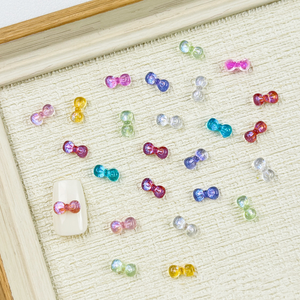 Autocollants pour ongles ronds en résine transparente japonaise 3D Aurora Fine Sparkle, matériel de bricolage pour l'art des ongles, échantillon gratuit - Product Image 4