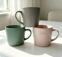 Nouveautés : Tasse à café en céramique avec logo imprimé, décalcomanie couleur simple, finition émaillée par pulvérisation, gravure laser personnalisée
