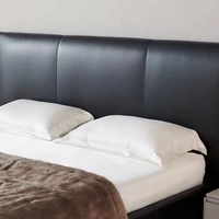 Lit double moderne de luxe léger et écologique, en cuir noir Warrior, avec cadre en bois artistique, design italien minimaliste, nouveau modèle