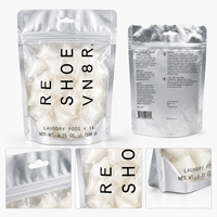 Pochettes refermables personnalisées avec logo imprimé, à fermeture éclair, pour dosettes de lessive et chaussettes, en PE, respectueuses de l'environnement